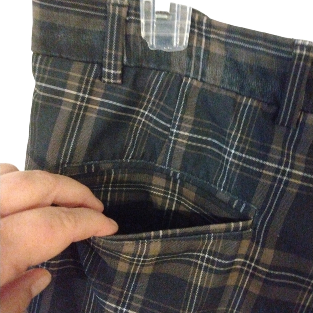 Golf Shorts Walter Hagen Flat Front Pockets Brown/Stripe Performance  Sz.36 - Picture 6 of 11